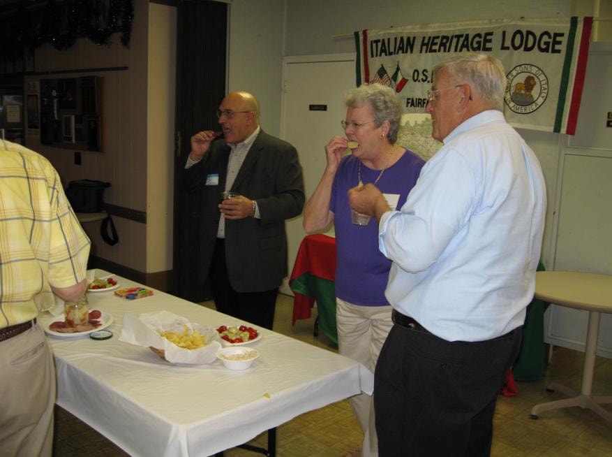 Lodge members at an event dinner