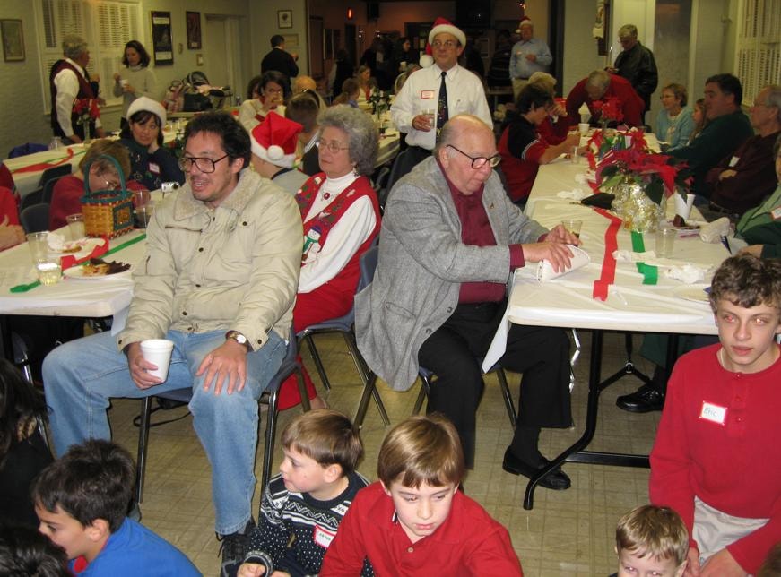 Lodge members at a community gathering